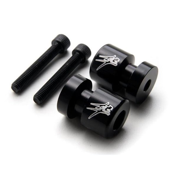 Krator Krator SA002-B Suzuki Hayabusa Logo Engraved Swingarm Spools Sliders; Black SA002-B